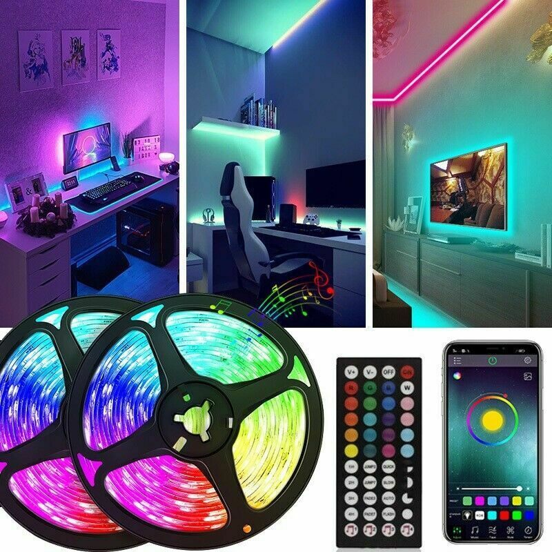 12V USB RGB LED STRIP 5050 APP + IR44 Key Control Strip Light 10Meter IP20-10M Set