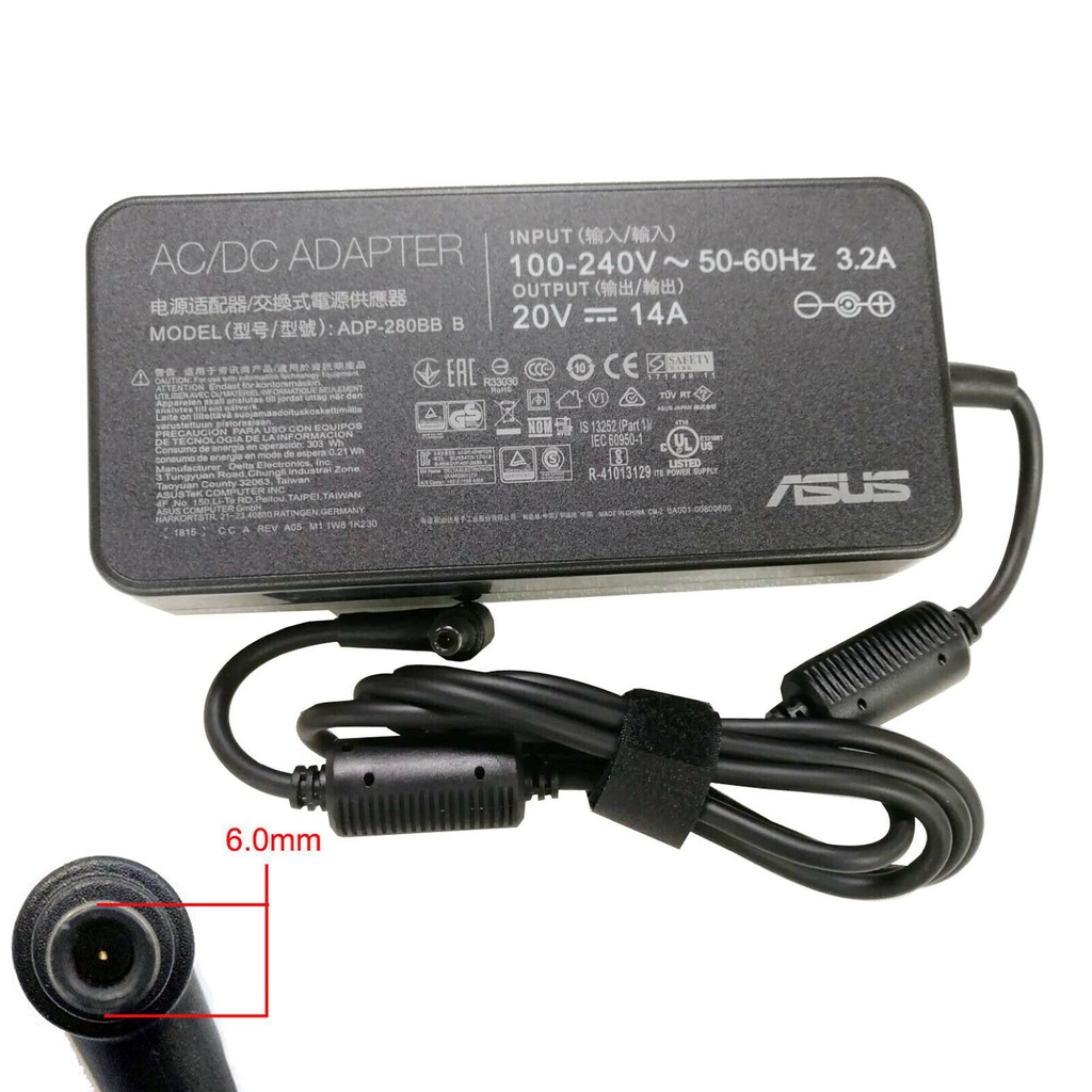 Asus Original ASUS 280W ADP-280BB B AC Adapter for ROG Strix Scar 17/Zephyrus Duo