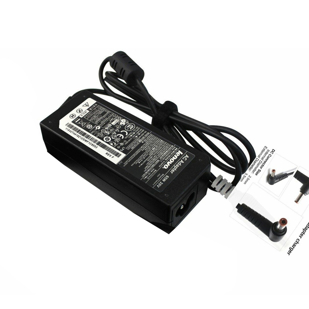 Lenovo/IBM Genuine 20V 3.25Amp 65W AC Adapter Charger for Lenovo 5.5x2.5mm