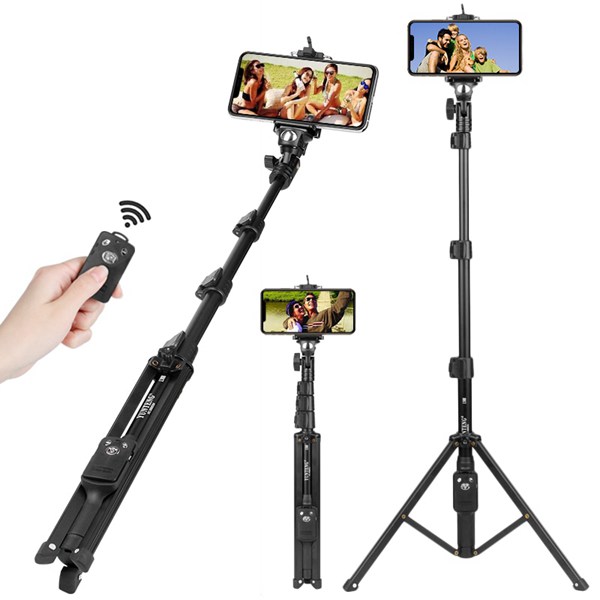 YUNTENG VCT-1388 Telescopic Multi-function Bluetooth Remote Control Selfie Stick Tripod Stand for Phone/Camera Shooting Livestreaming