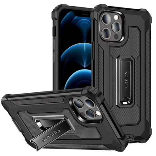 Samsung Galaxy A01 ShockProof Hard PC & Soft TPU Hidden Foldable Metal Kickstand Mobile Phone Case 