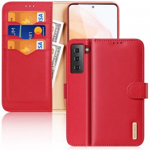 iPhone 14 Pro Max Leather Wallet Phone Covers Cases Hivo Series (DUX DUCIS) Red