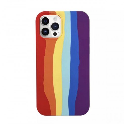 iPhone XS Max Rainbow Silicone Phone Cover Case (Red-Orange-Yellow)