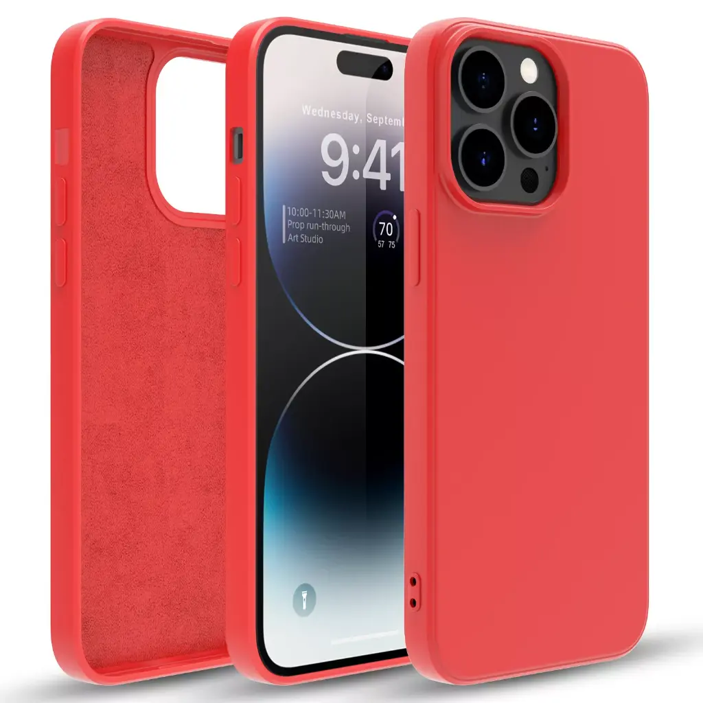 Silicone phone case without ring for samsung NOTE 8 RED