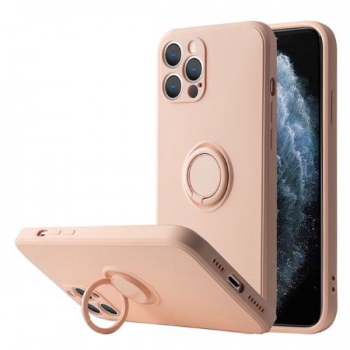 [UD02]Silicone phone case with ring for iPhone XR 6.1 Pink