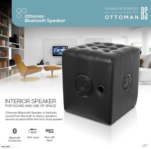 [Z0680990001] Portable Leather Ottoman Bluetooth Speaker Sofa