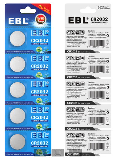 [Z0130020002] EBL CR2032 Coin Battery 5 Pcs