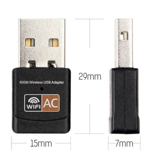 [Z0680990006] AC600 600Mbps Dual-Band Free-Driver Wireless USB Adapter Network Card 802.11 AC 2.4G / 5G